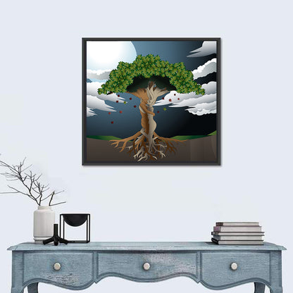 Moonlit Lovers Tree Wall Art