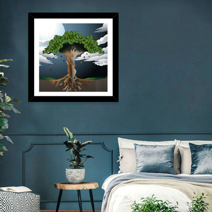 Moonlit Lovers Tree Wall Art