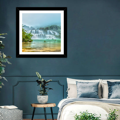 Ban Gioc Waterfalls Misty Morning Wall Art