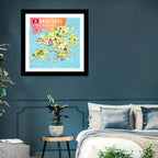 I Love Hong Kong Illustrated Cultural Map Wall Art
