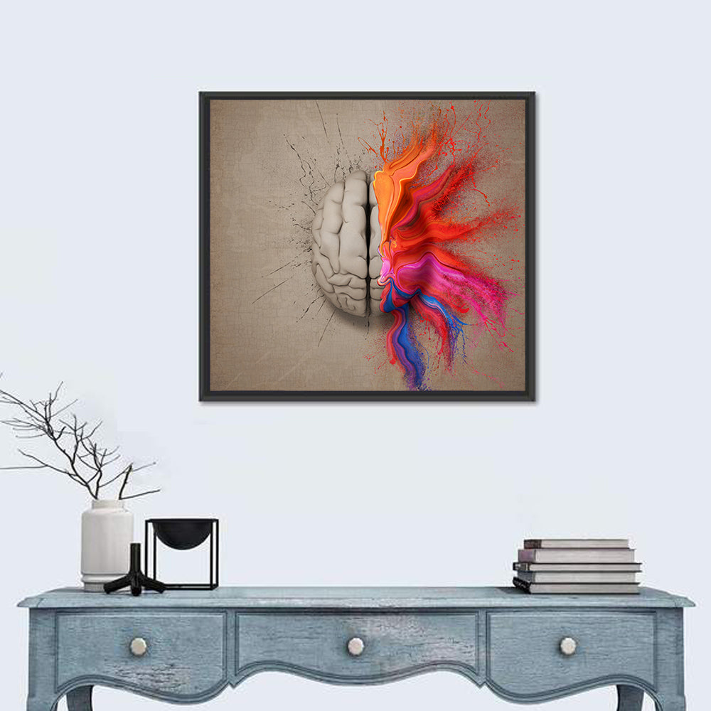 Creative Brain Duality Illustration Wall Art