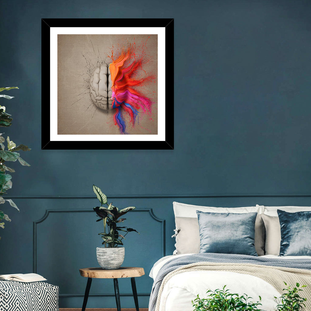 Creative Brain Duality Illustration Wall Art