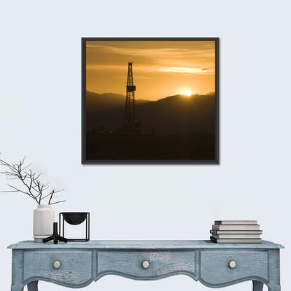 Sunrise Over Drilling Rig Wall Art