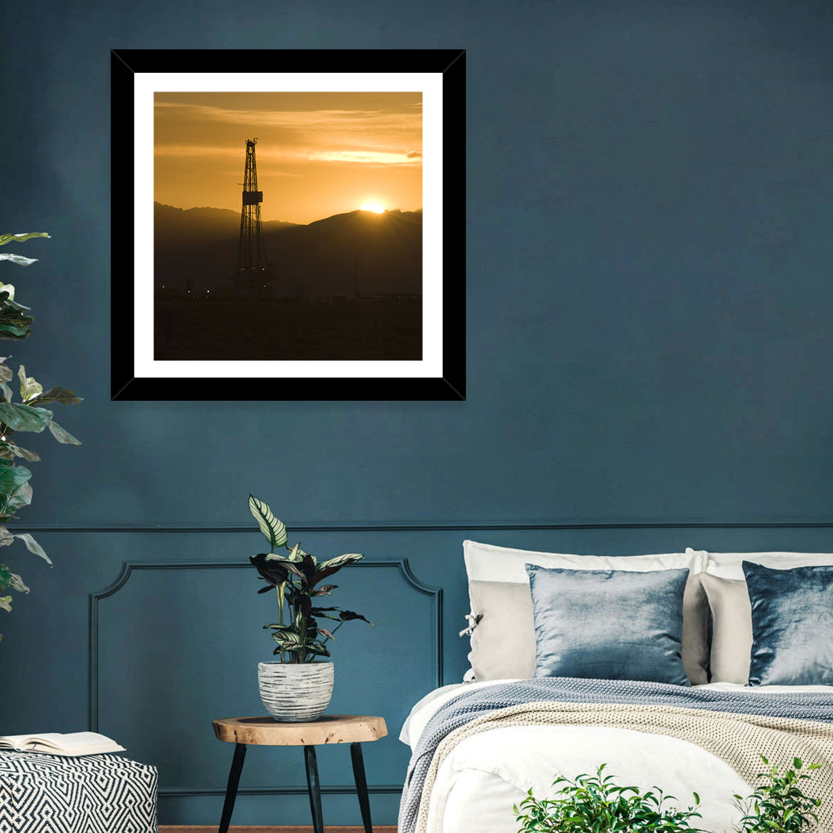 Sunrise Over Drilling Rig Wall Art
