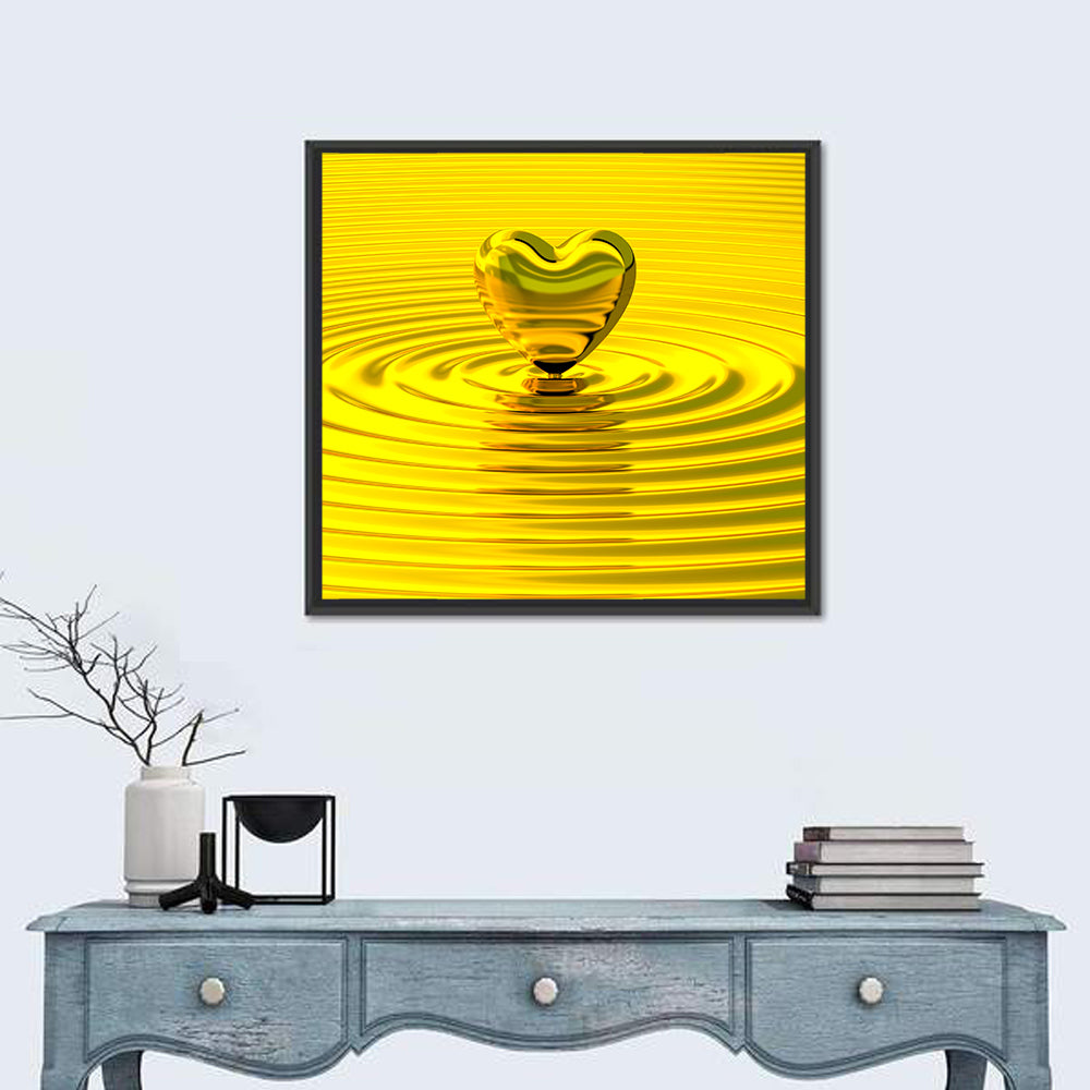 Golden Heart Ripples Wall Art