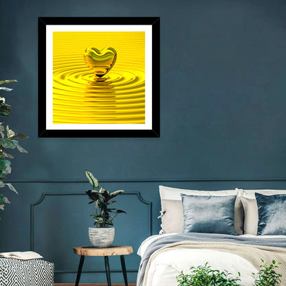 Golden Heart Ripples Wall Art