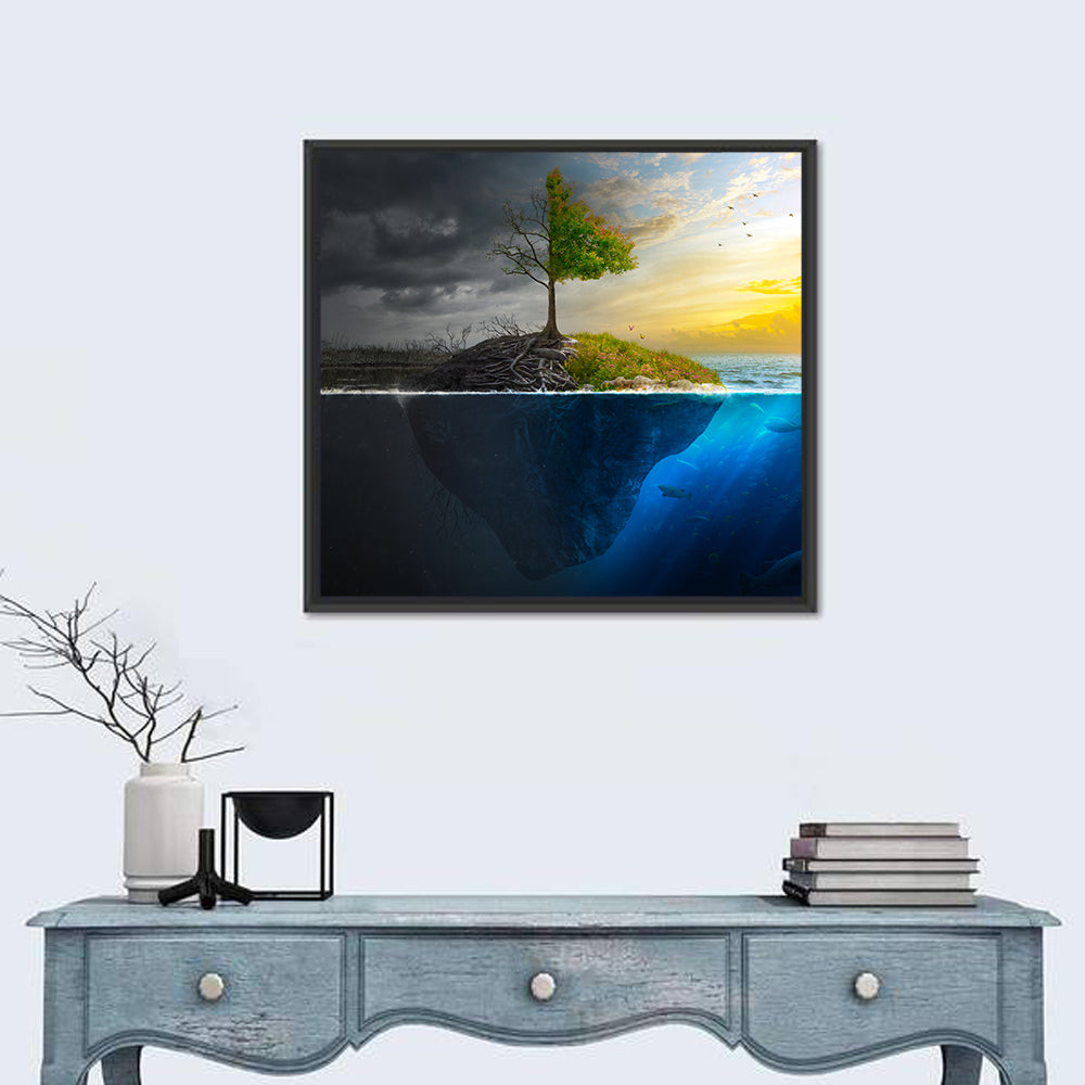Split Island Tree of Duality Wall Art