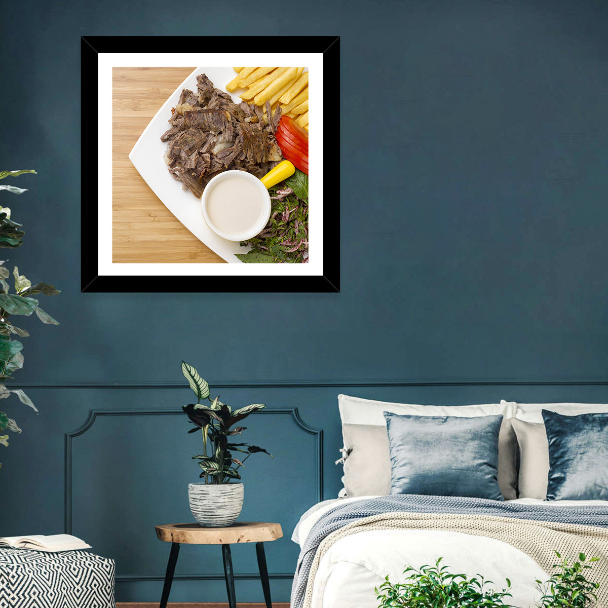 Shawarma and Fries Flat Lay Wall Art