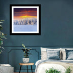 Snowy Forest Sunset Wall Art
