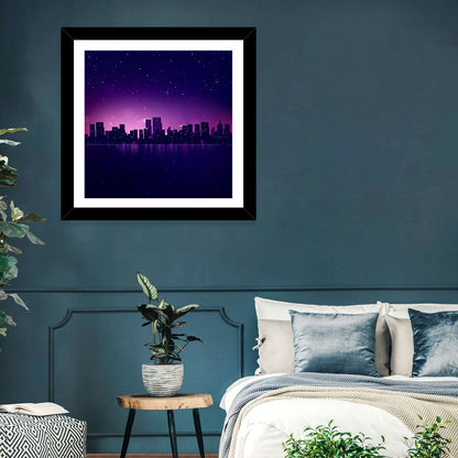 New York Night Skyline Wall Art