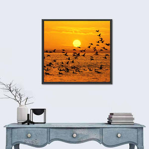 Flying Birds Flock Wall Art