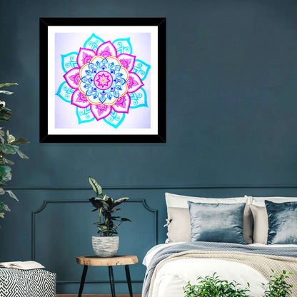 Vibrant Hand-drawn Mandala Flower Pattern Wall Art