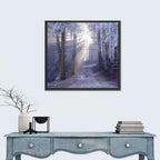 Frosted Forest Path at Dawn Wall Art