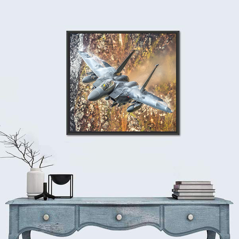 F-15 Over Mountain Canyon Wall Art