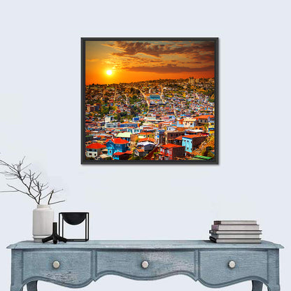 Valparaíso Hills Sunset Wall Art