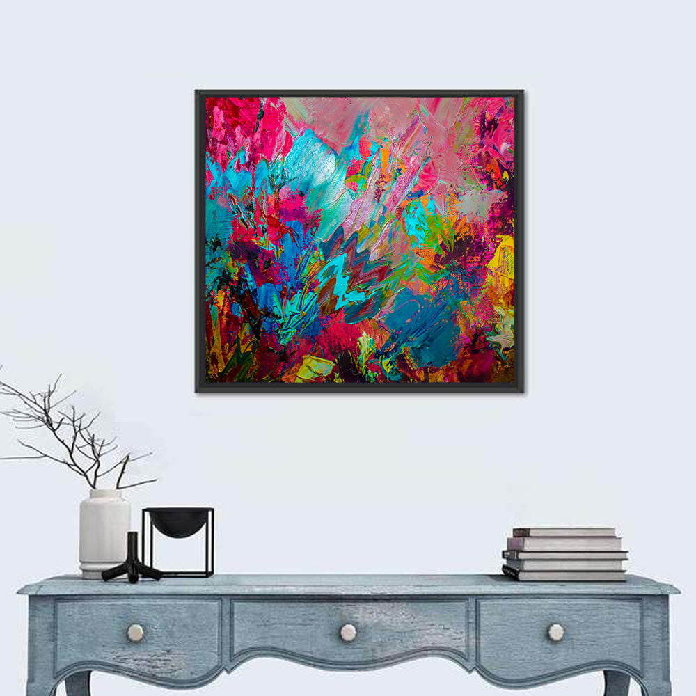 Vibrant Impasto Color Burst Abstract Wall Art