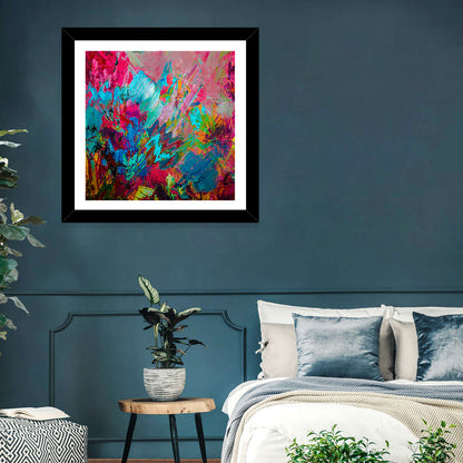 Vibrant Impasto Color Burst Abstract Wall Art
