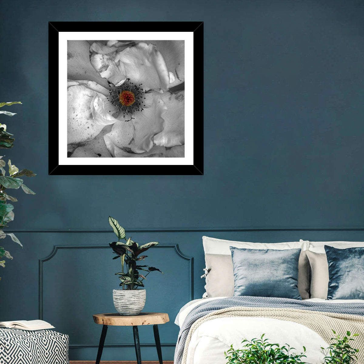 Rose Macro with Color Center Wall Art