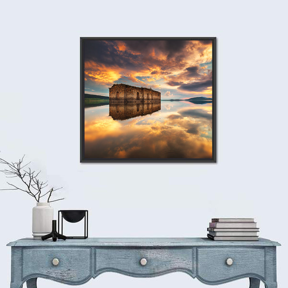 Sunken Church at Zhrebchevo Dam Wall Art