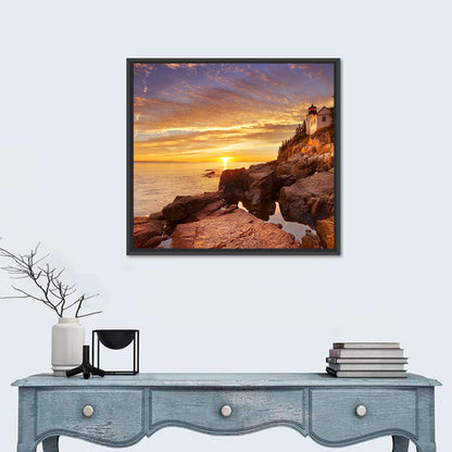 Bass Harbor Head Light at Sunset Wall Art