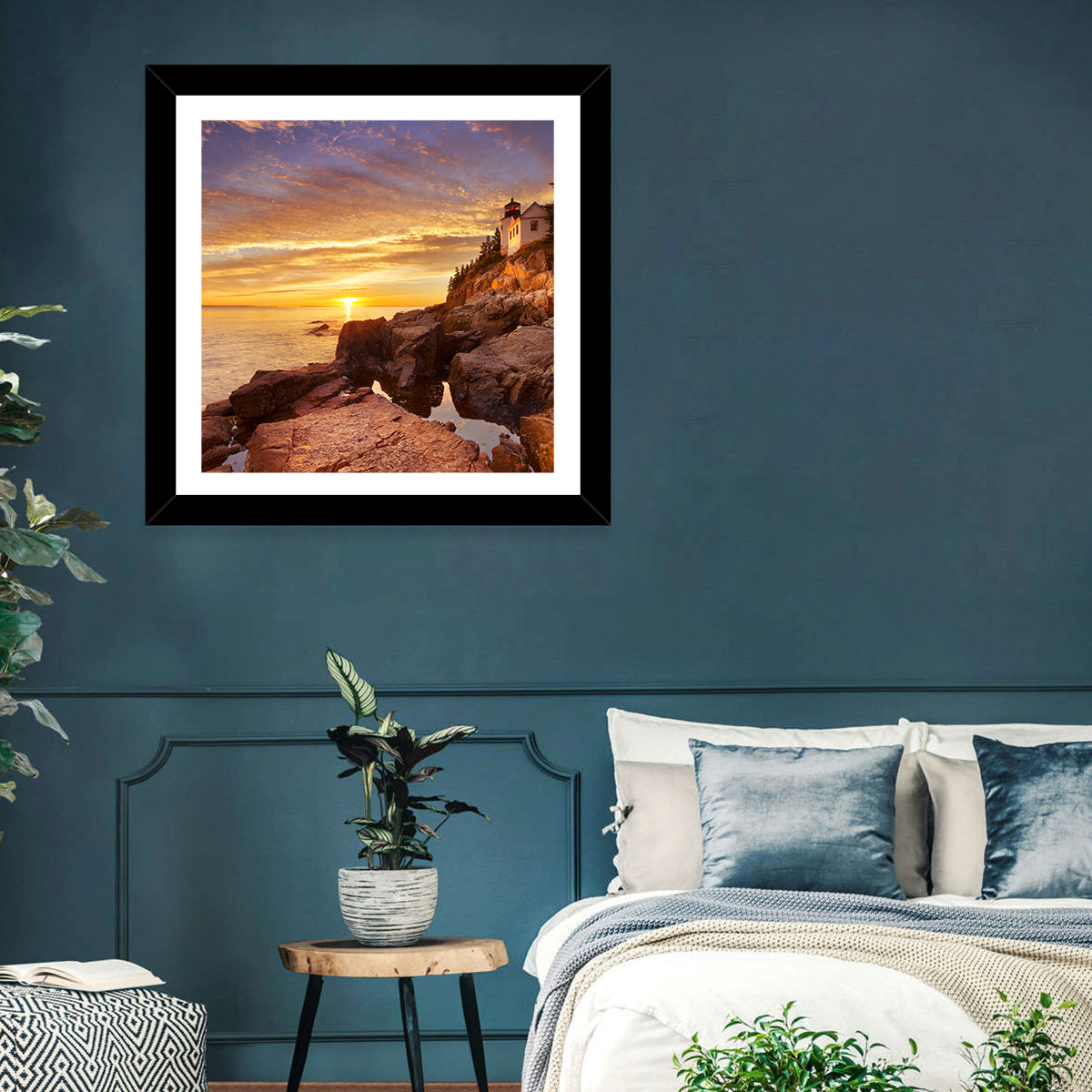Bass Harbor Head Light at Sunset Wall Art