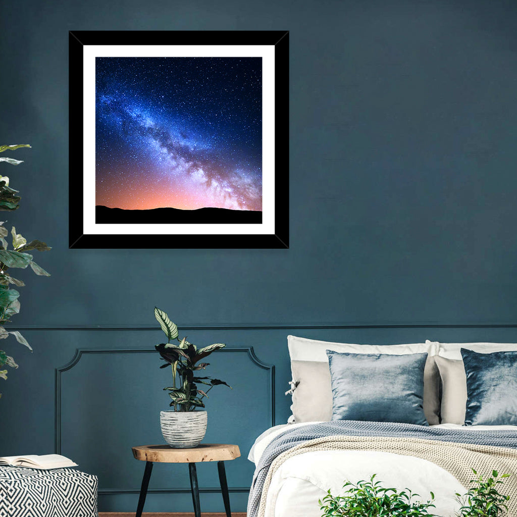 Milky Way Over Silhouetted Hills Wall Art