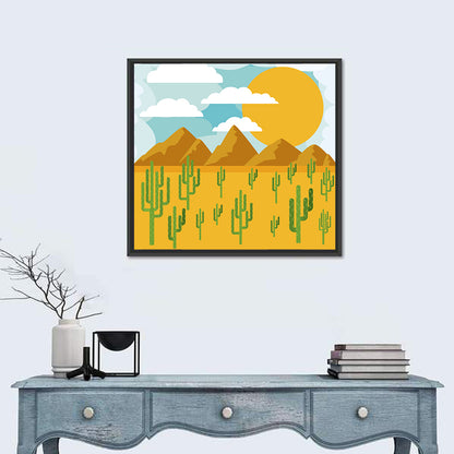 Sunny Desert Landscape Wall Art