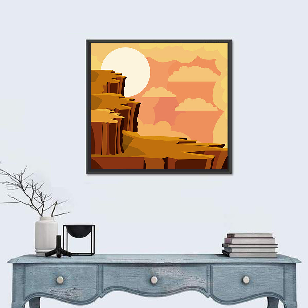 Geometric Canyon Sunrise Wall Art