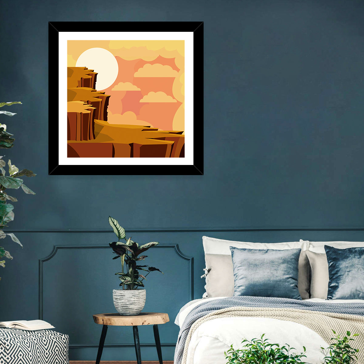 Geometric Canyon Sunrise Wall Art