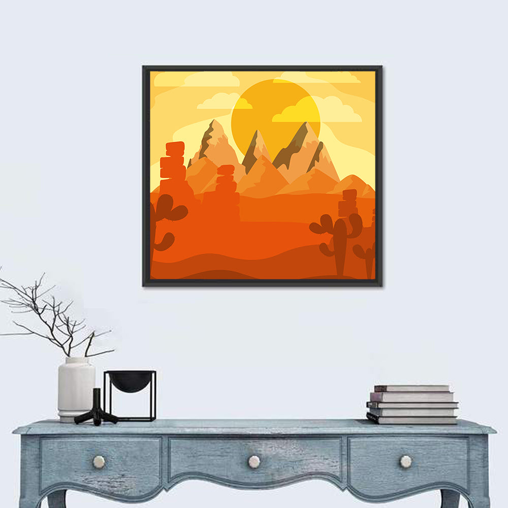 Desert Abstract I Wall Art in a room, square