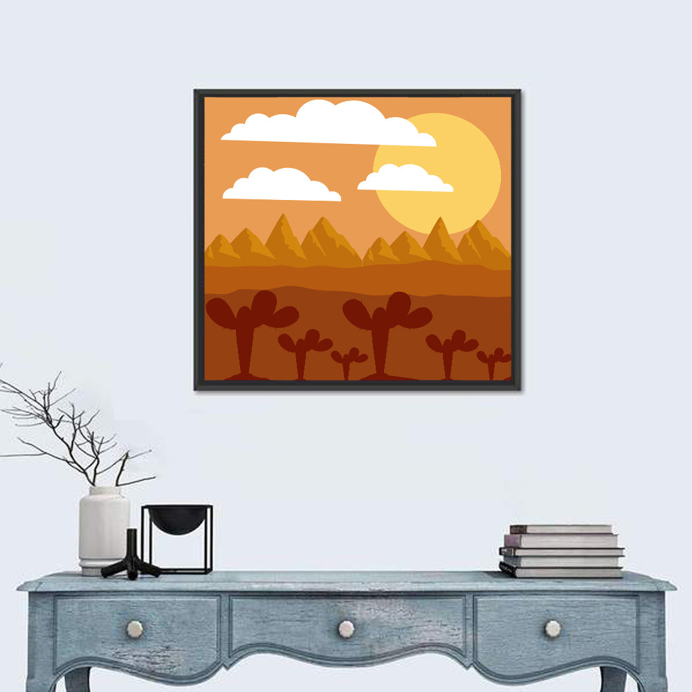 Desert Clouds Wall Art in a room, square