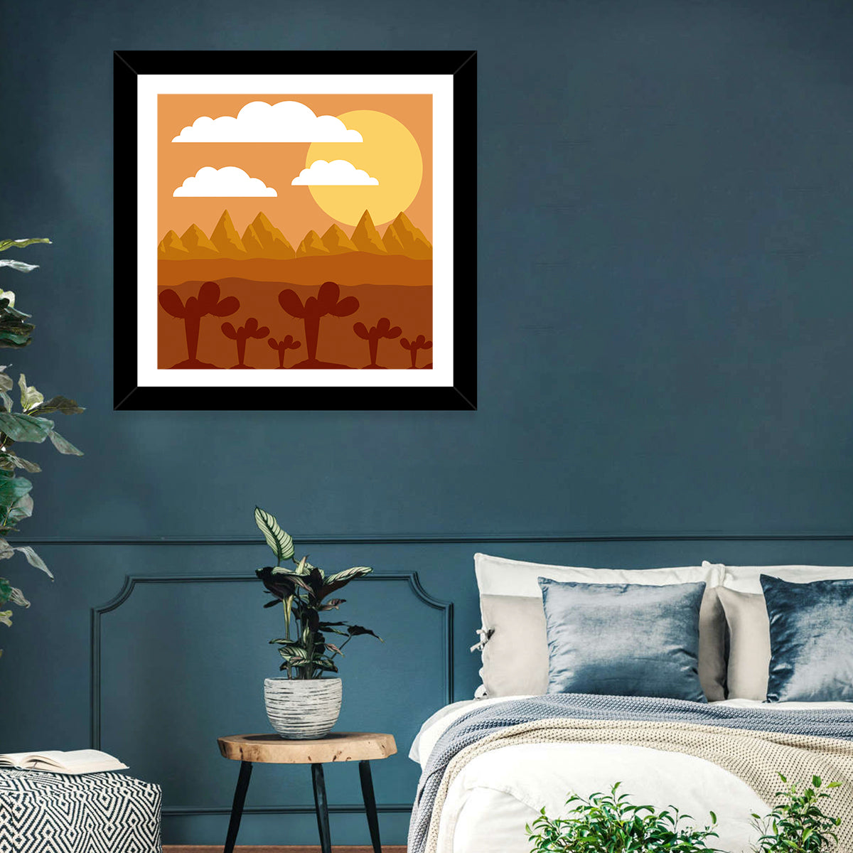 Desert Clouds Wall Art in a room, square