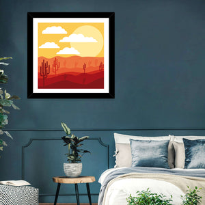 Cloudy Desert Sunrise Wall Art