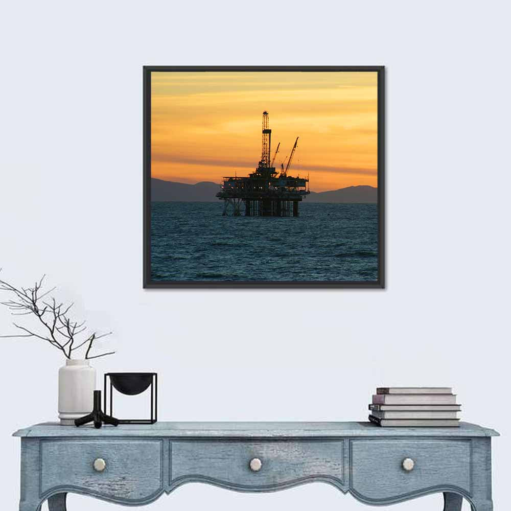 California Oil Rig at Sunset Wall Art
