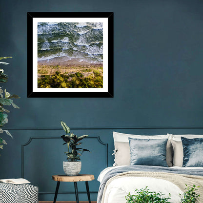 Aerial Waves Over Sandy Cliff Wall Art