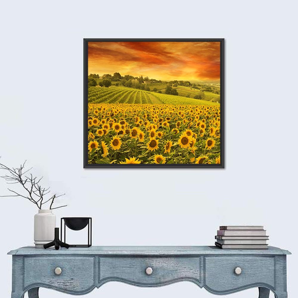 Sunflowers Fieldscape Wall Art