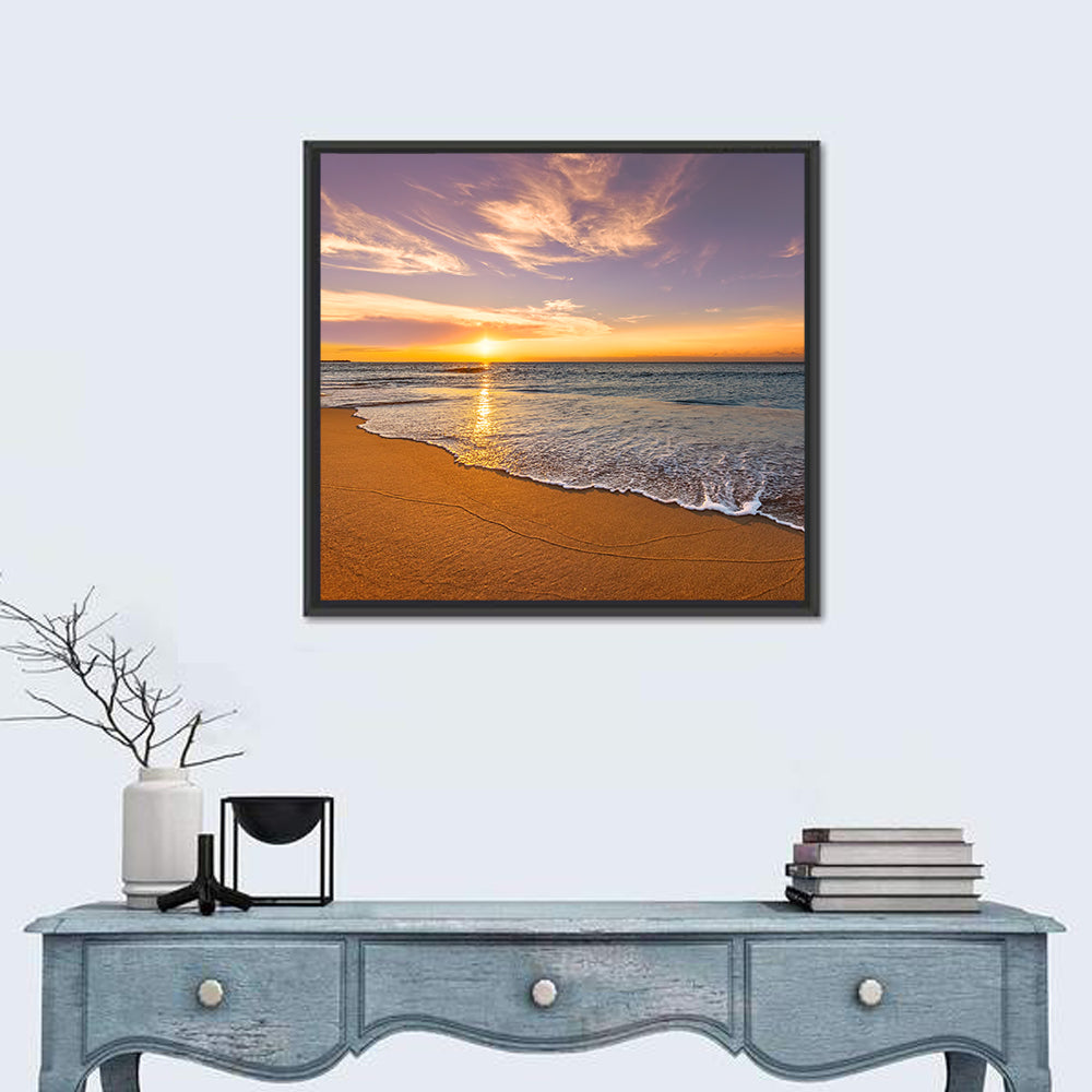 Sunrise Over Ocean Beach Wall Art