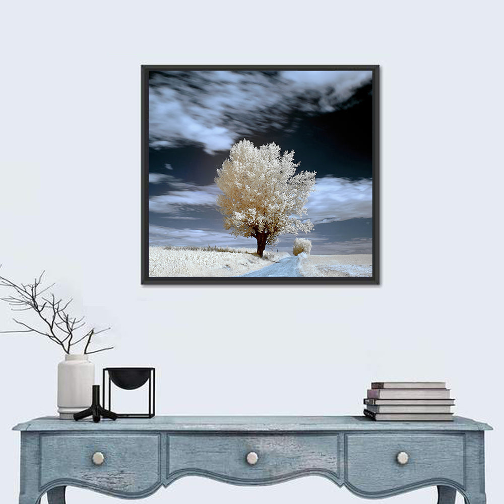 Infrared Winter Willow Tree Wall Art