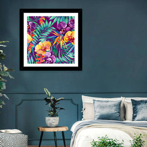 Leaves and Flowers Pattern Wall Art