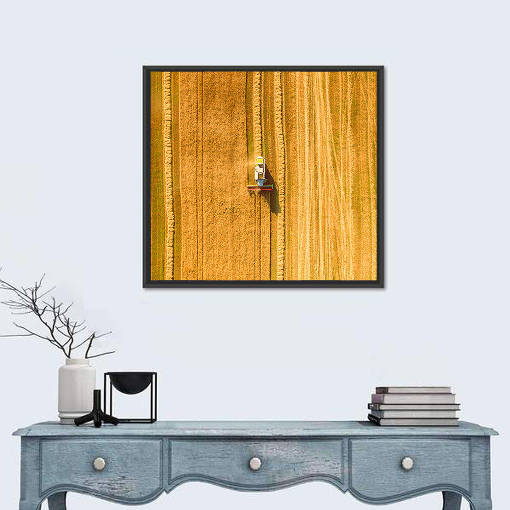 Aerial Wheat Harvest Wall Art