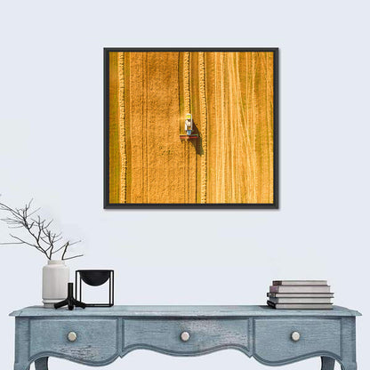 Aerial Wheat Harvest Wall Art