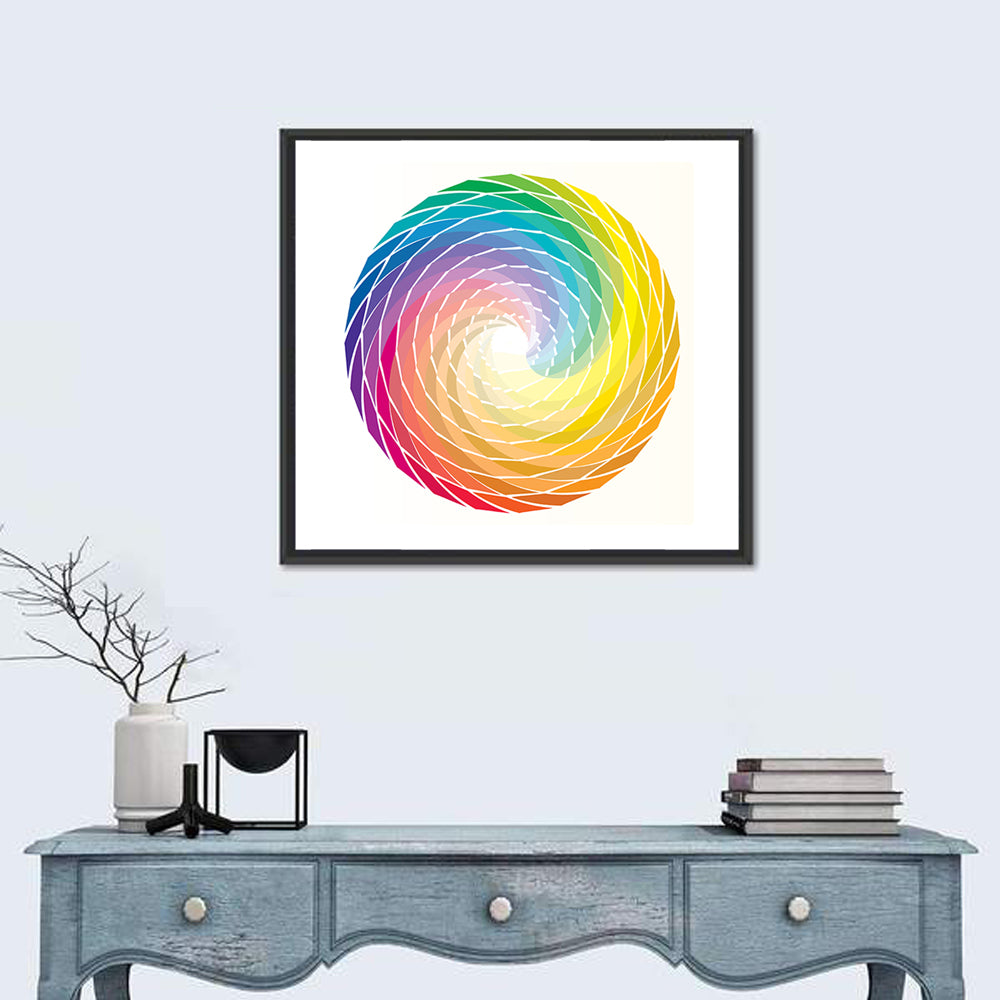 Radial Rainbow Spiral Wall Art