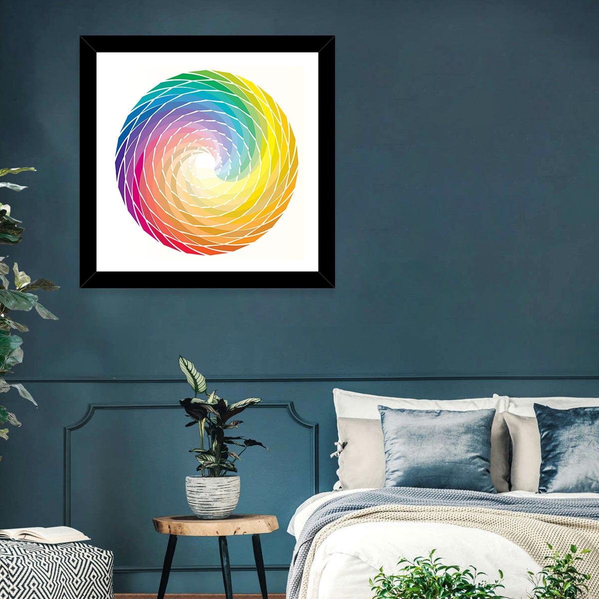 Radial Rainbow Spiral Wall Art