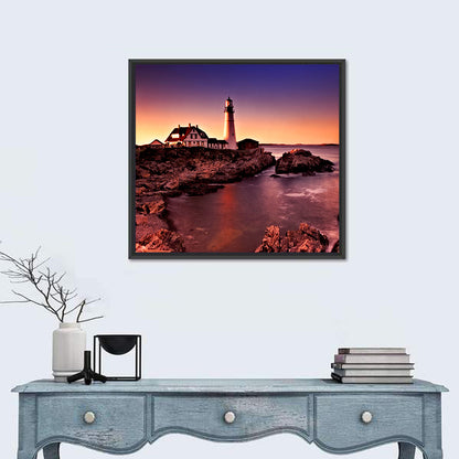 Portland Head Light at Dusk Wall Art