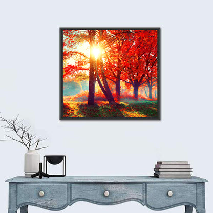 Autumn Park Sunrise Wall Art