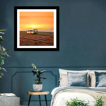 Indiana Farm Field at Golden Hour Wall Art