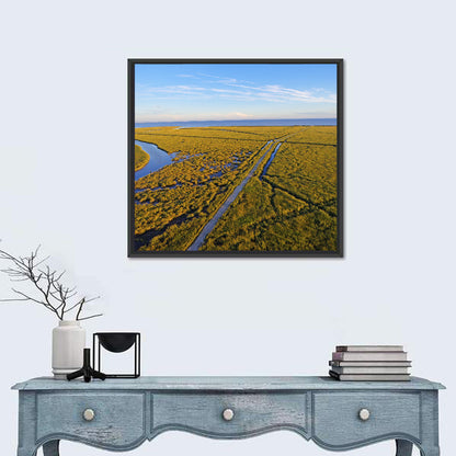 Delaware Bay Marshland Aerial Wall Art