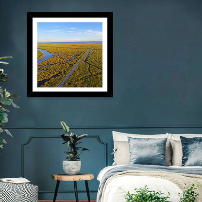 Delaware Bay Marshland Aerial Wall Art