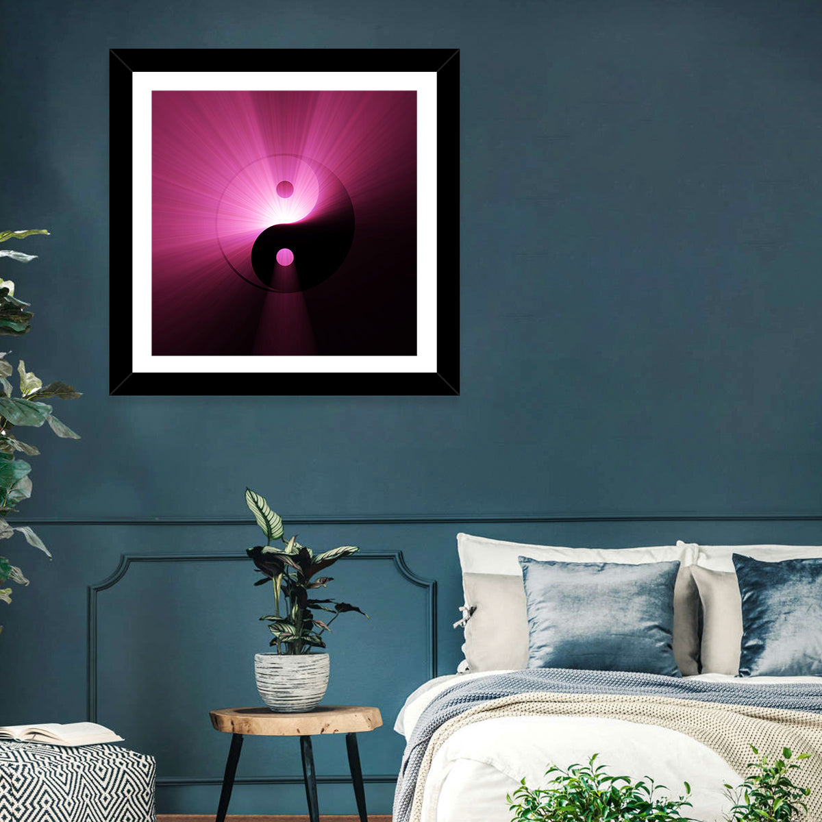 Magenta Yin Yang Symbol Wall Art