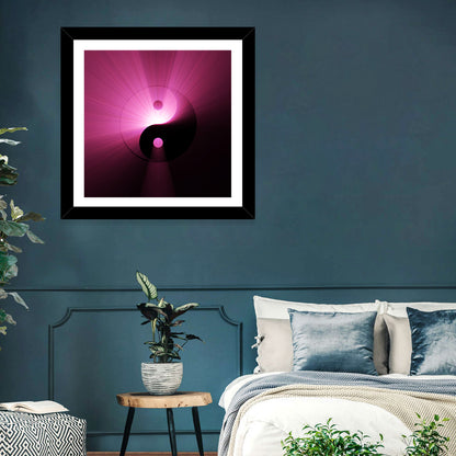 Magenta Yin Yang Symbol Wall Art
